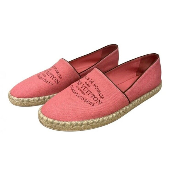 Louis Vuitton Canvas Articles Voyage Pink Canvas Espadrilles Size 36.5 EU / 7 US - Picture 1 of 16